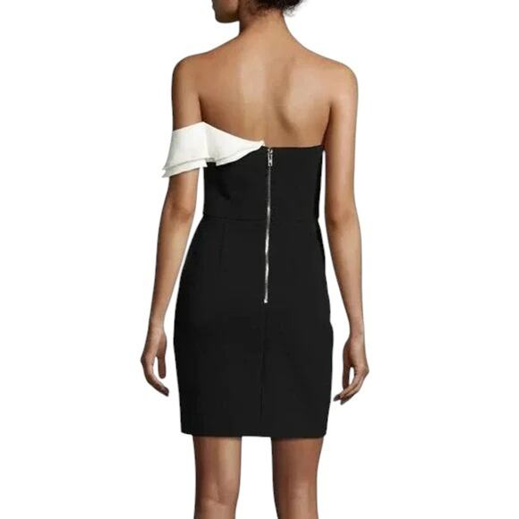 PARKER Imani Ruffle-Trim One-Shoulder Mini Dress Size Small - Picture 2 of 9